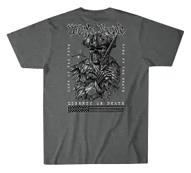 'Howitzer' Men's Patriot Sketch Short Sleeve Tee - Graphite Heather