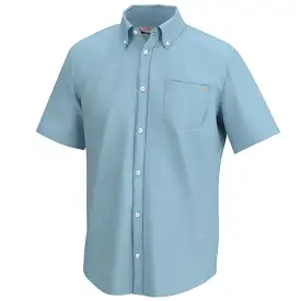 'Huk' Men's Kona Cross Dye Button Down - Crystal Blue