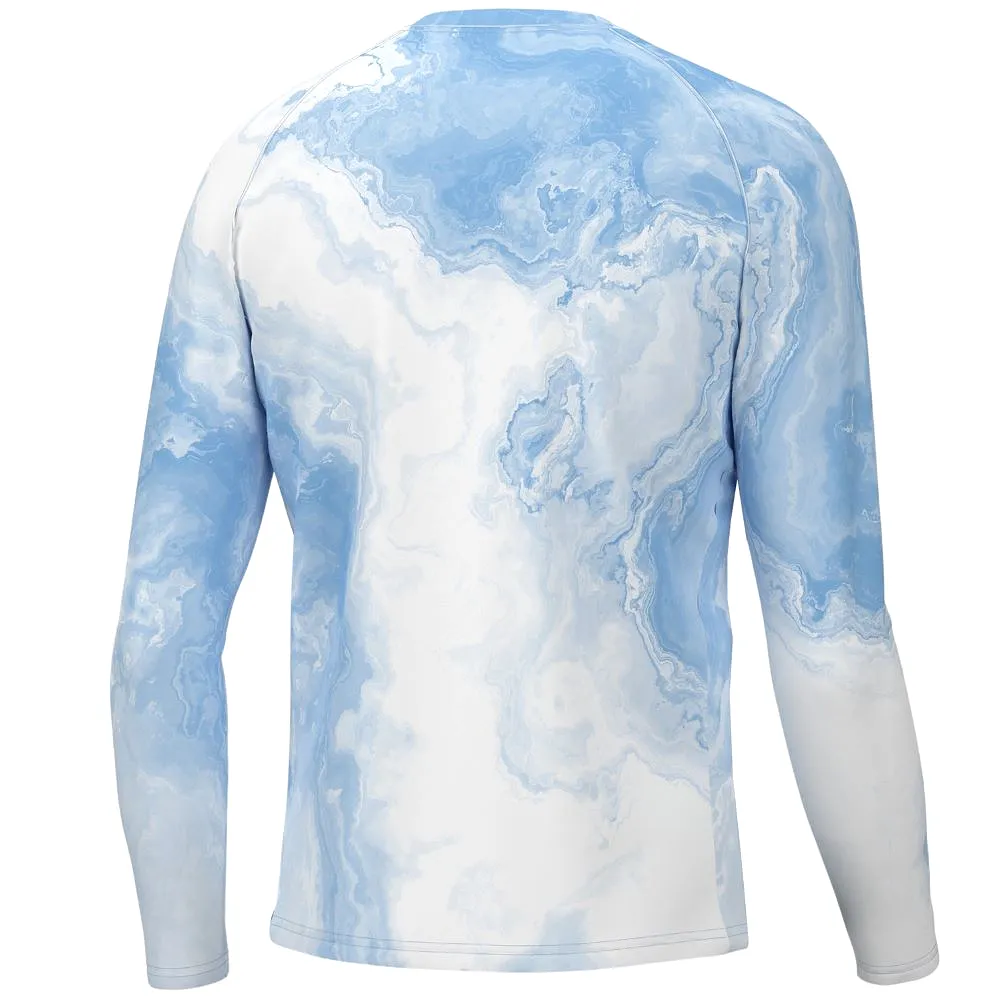 'Huk' Men's Pursuit Brackish Rock Crew Neck - Azure Blue