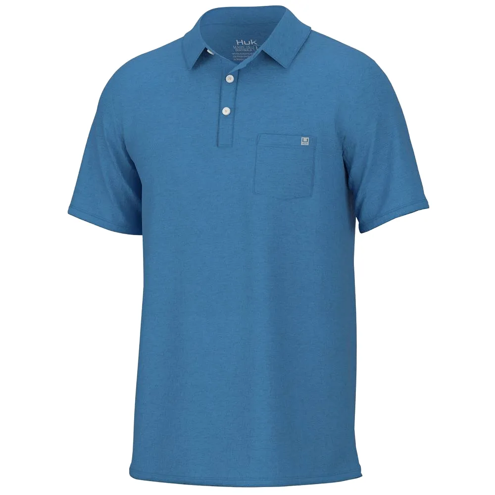 'Huk' Men's Waypoint Polo - Azure Blue