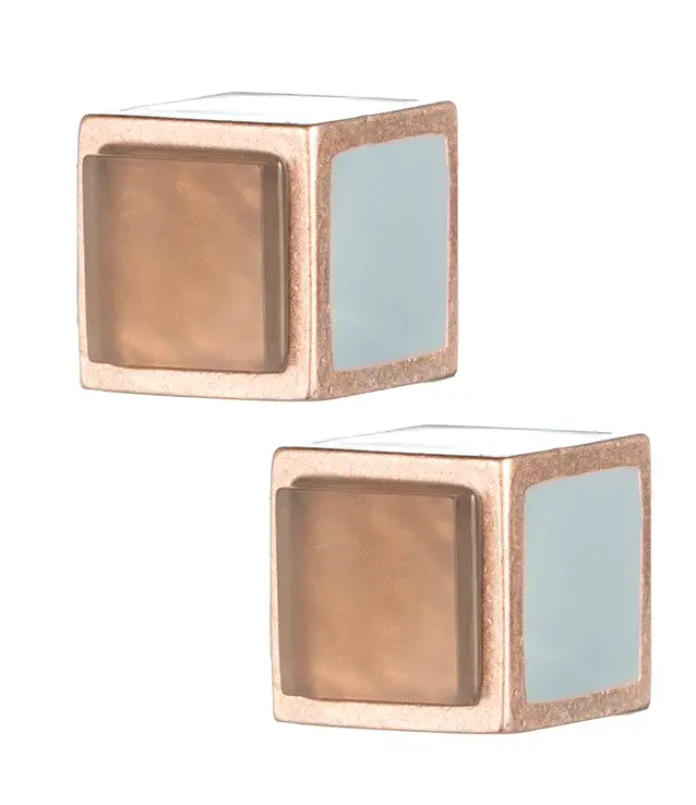 Inlaid Cube Stud Earrings