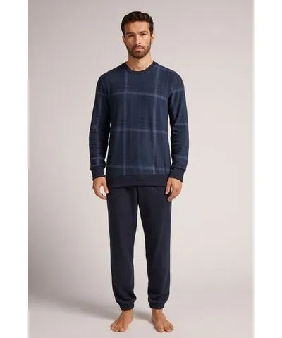 Intimissimi Check Pattern Tricot Full Length Pajamas Man