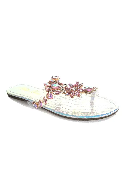 Iridescent Crystal Sandals