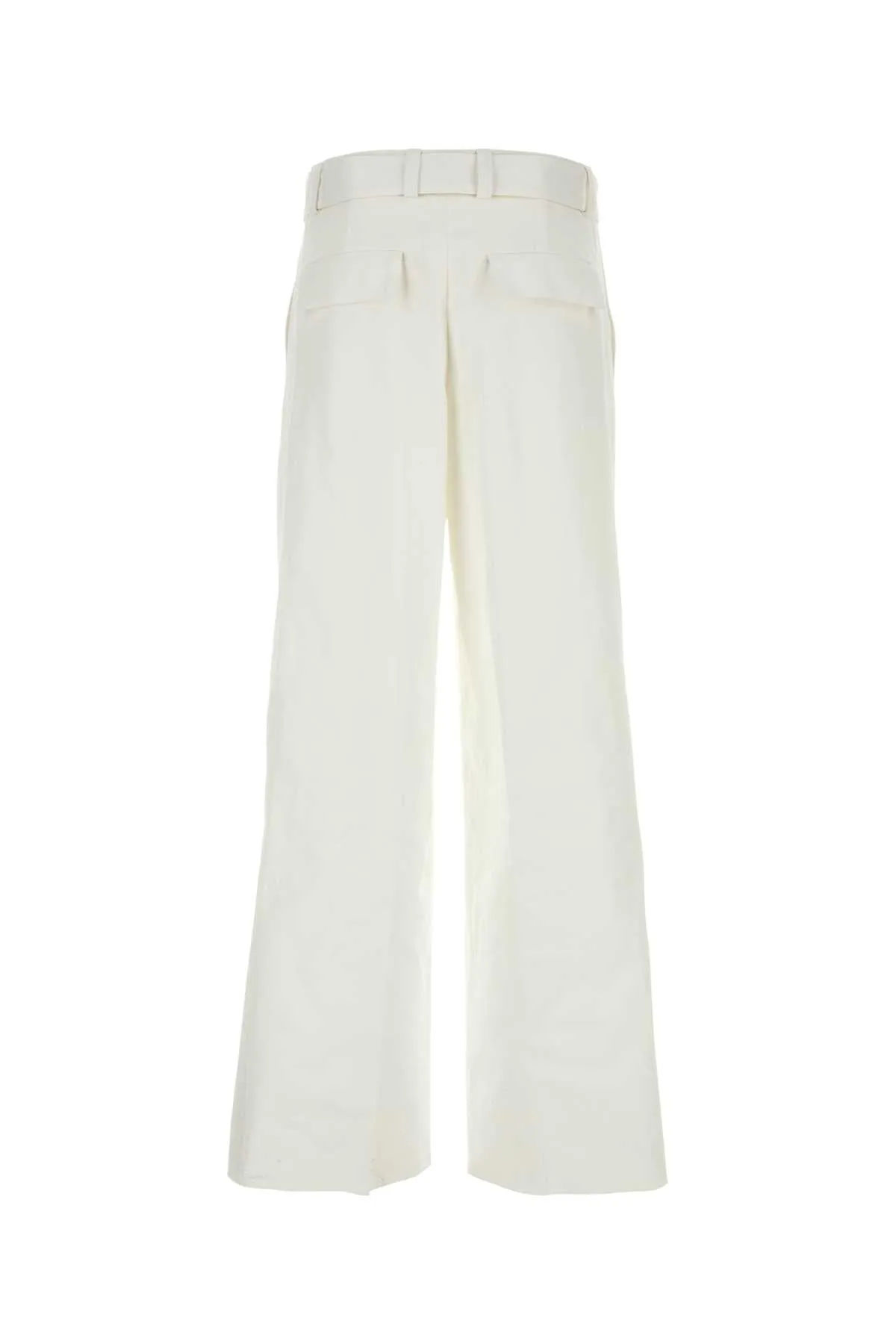 Jil Sander White Cotton Wide Leg Pant