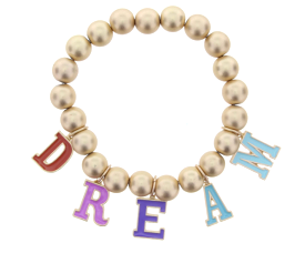 JM Kids Gold Multicolored Say It Bracelet