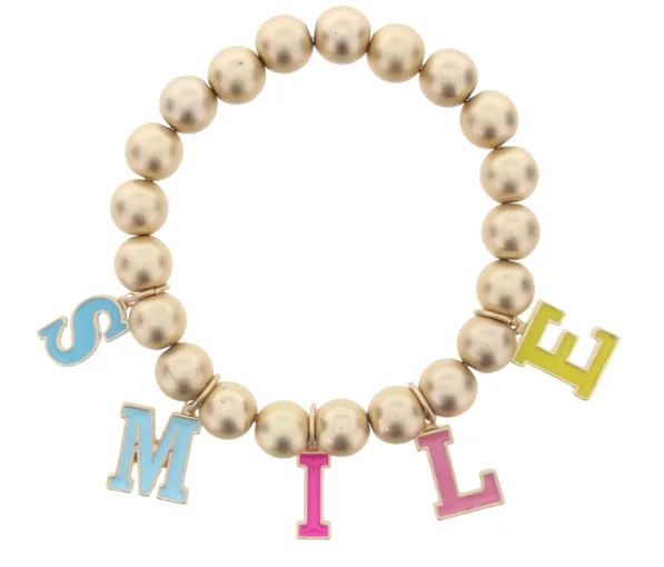 JM Kids Gold Multicolored Say It Bracelet