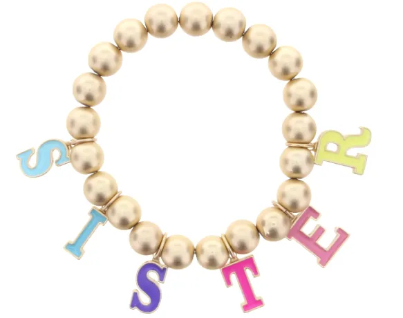 JM Kids Gold Multicolored Say It Bracelet