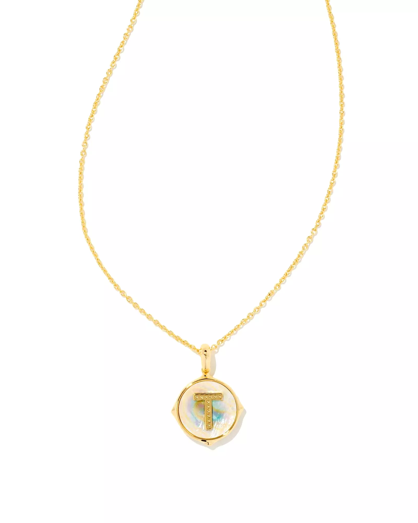 Kendra Scott Initial Letter Disc Pendant Necklace