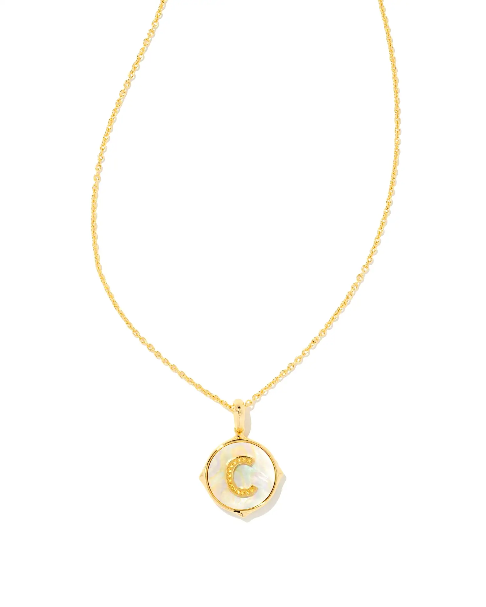 Kendra Scott Initial Letter Disc Pendant Necklace