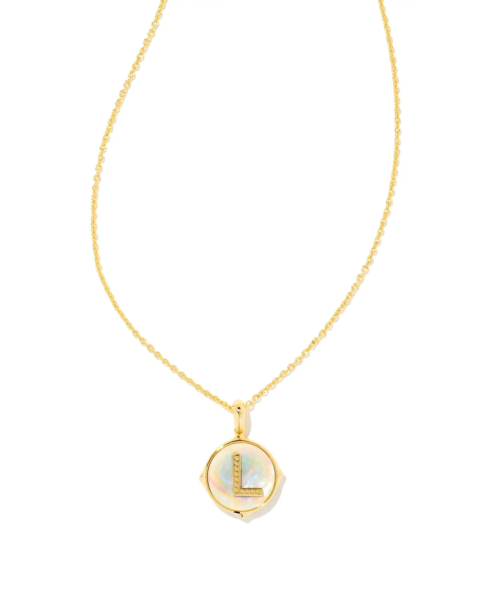 Kendra Scott Initial Letter Disc Pendant Necklace