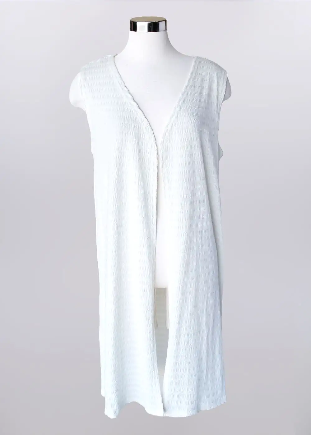 'Keren Hart' Women's Knit Vest - Ivory (Ext. Sizes)