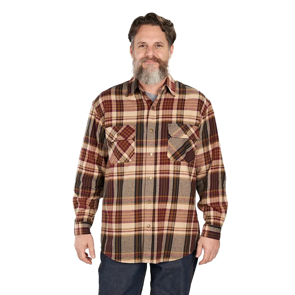 'KEY' Men's Fort Scott Plaid Flannel - Mahogany Plaid