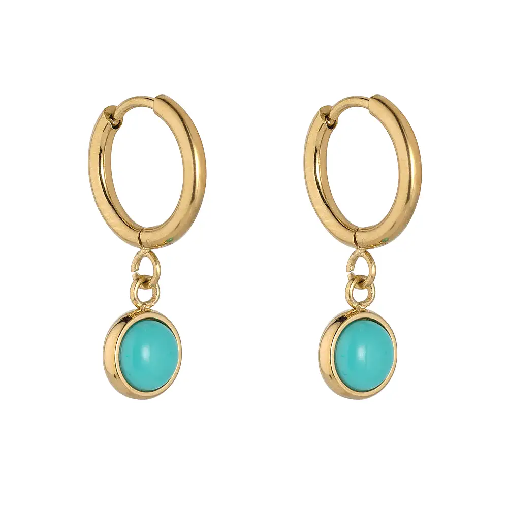 KNIGHT & DAY -  Turquoise Hoop Earrings