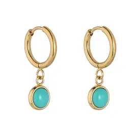 KNIGHT & DAY -  Turquoise Hoop Earrings