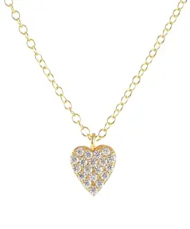 Kris Nations Heart Crystal Charm Necklace - Gold