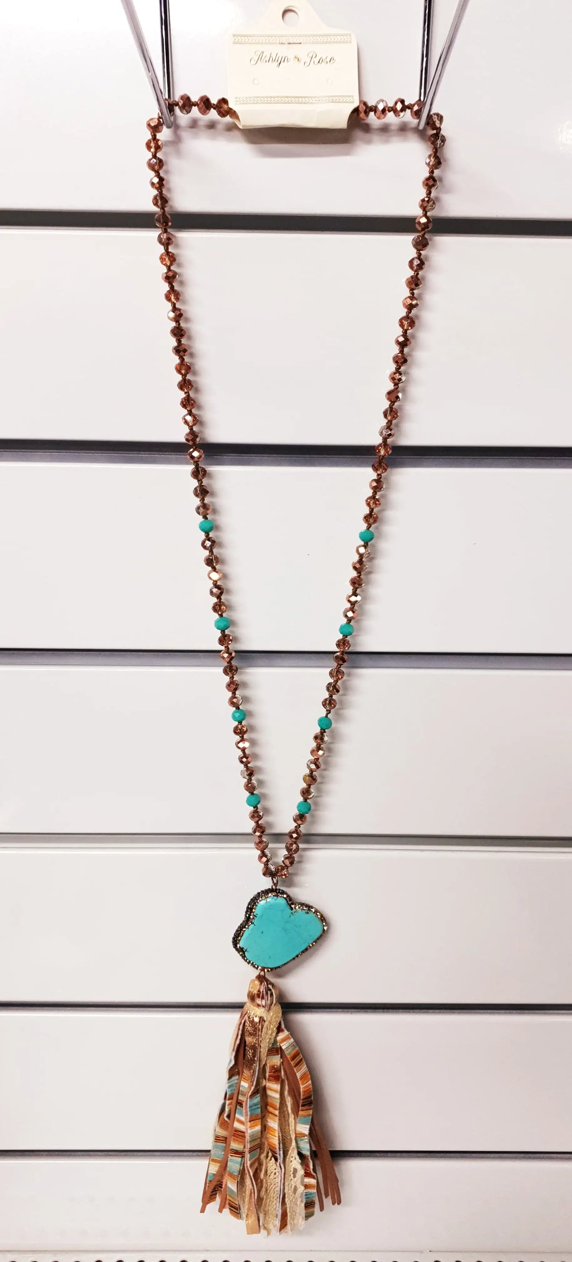 La Vie Boheme Tassel and Turquoise Pendant Necklace