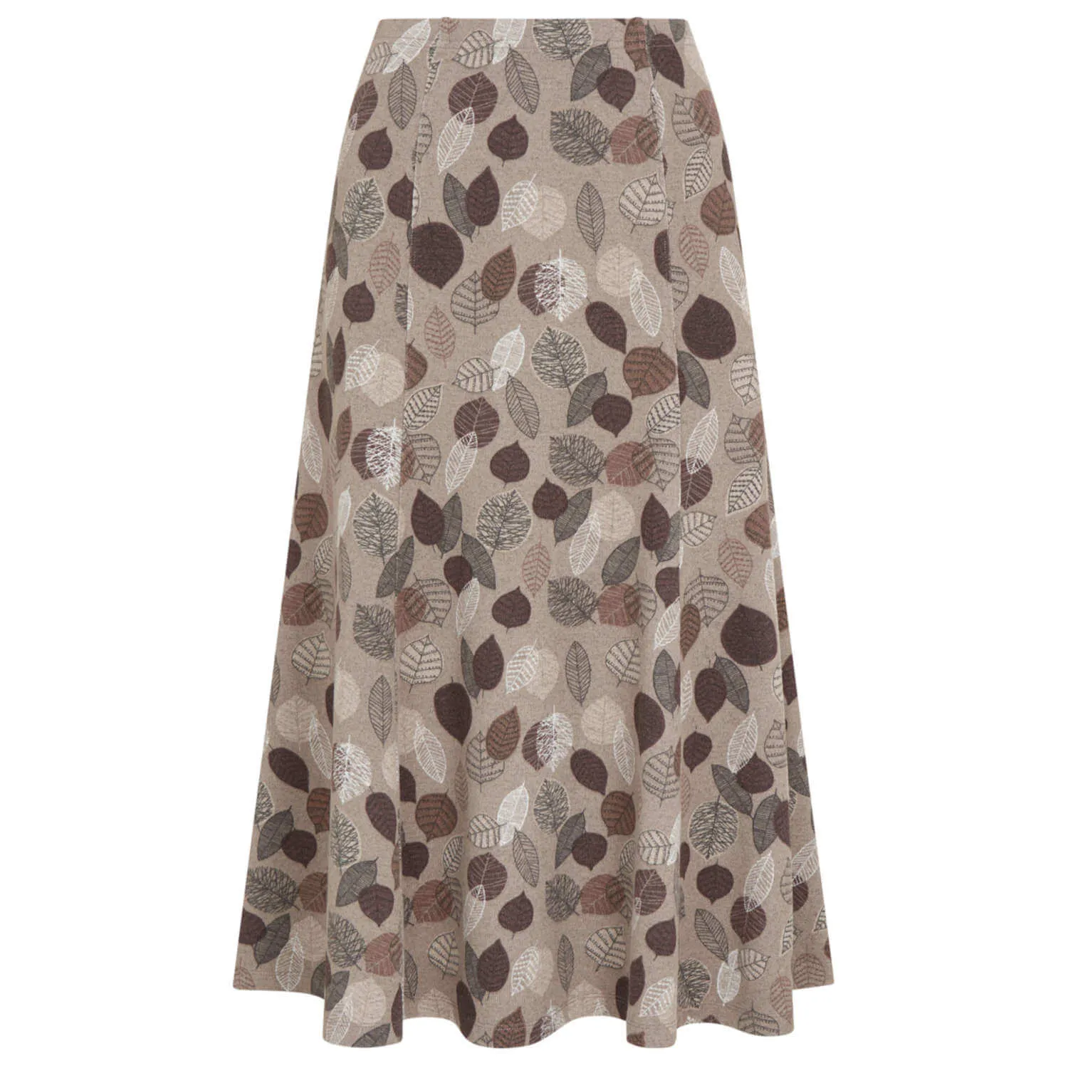 Leaf Print Skirt - Taupe