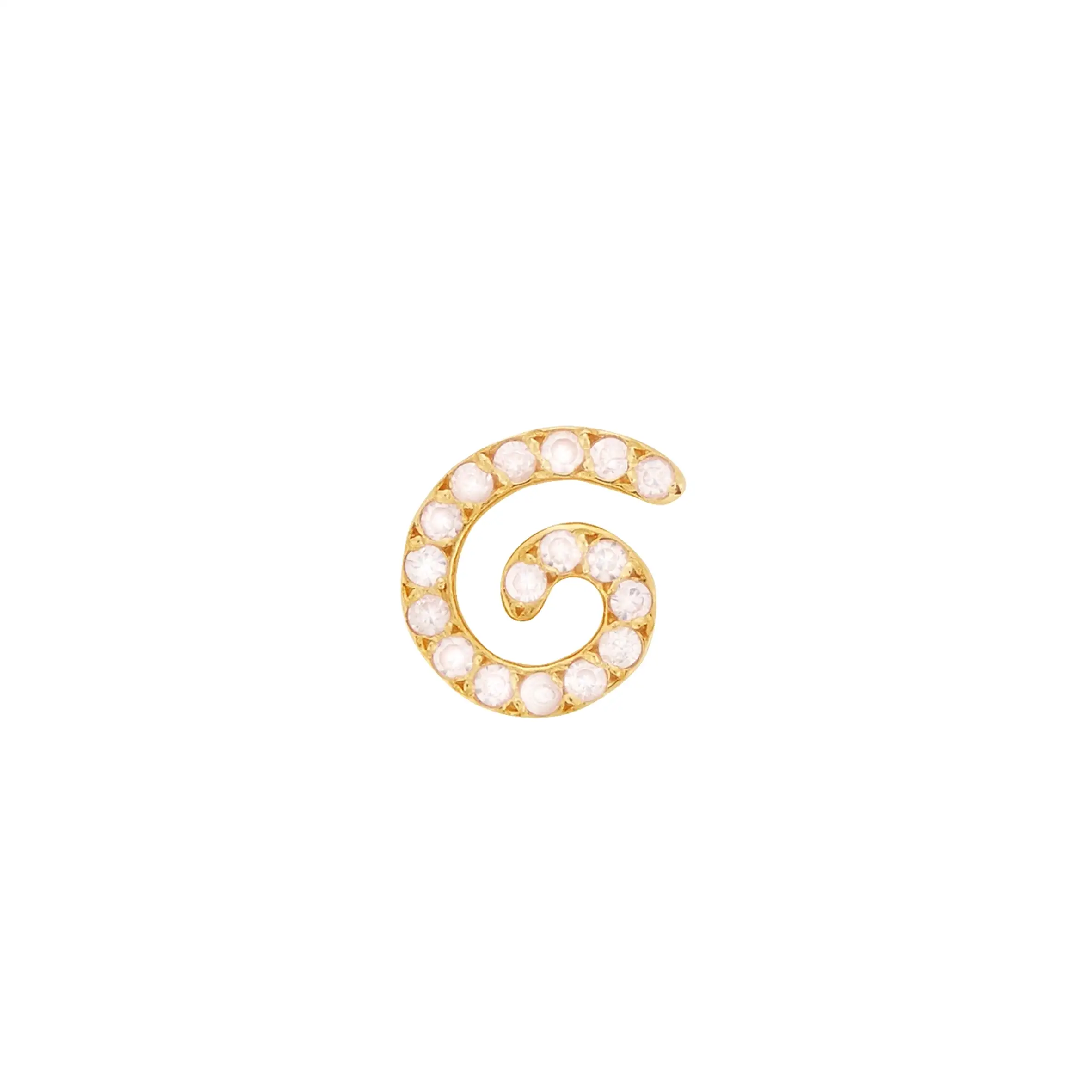 Lollipop Clear Stud, Gold (single)