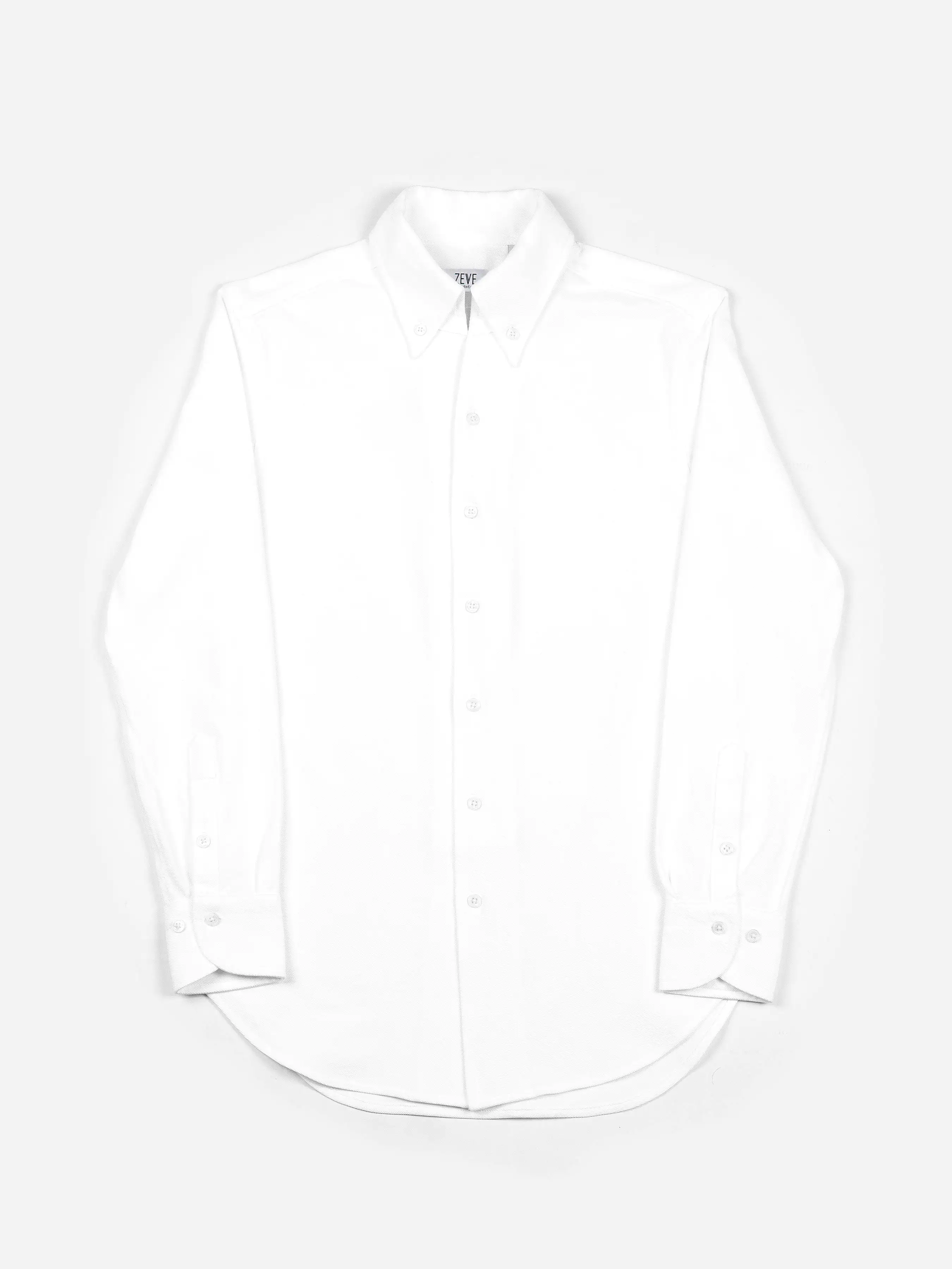 Long Sleeve Polo Shirt - White Button Down