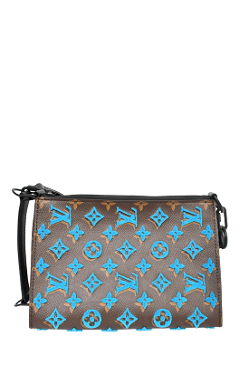 Louis Vuitton 2019 Turquoise Monogram Triangle Tuffetage Messenger