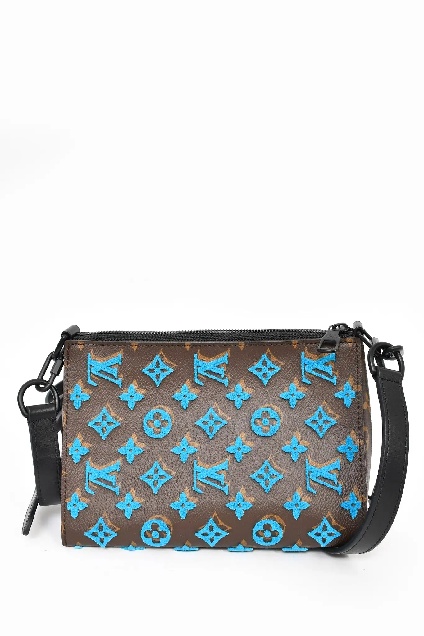 Louis Vuitton 2019 Turquoise Monogram Triangle Tuffetage Messenger