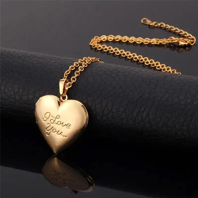 Love Heart Photo Locket Necklace