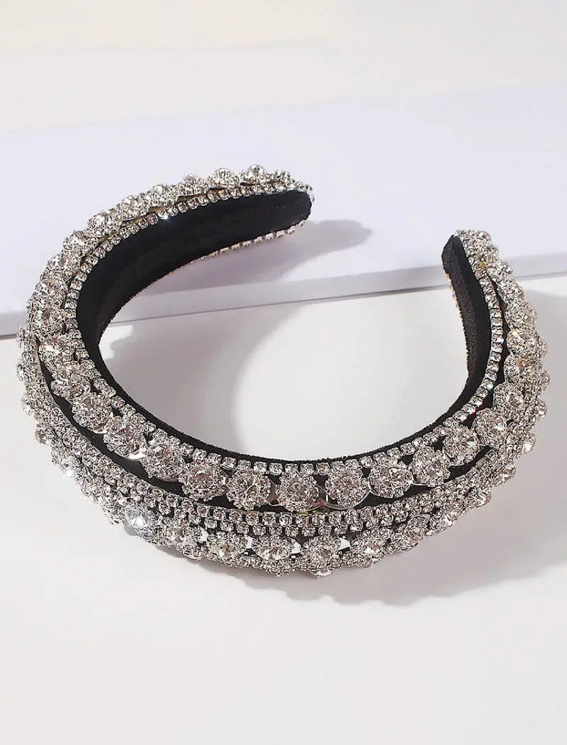 Lux Crystal Padded Hairband in Gold