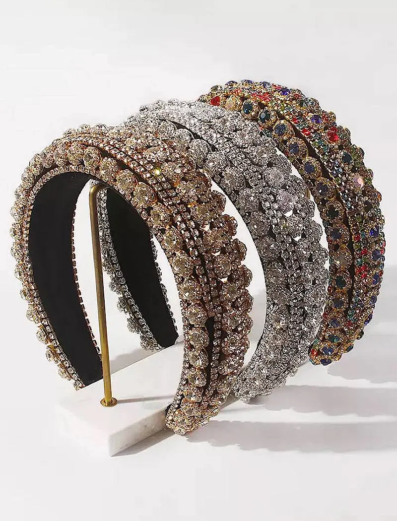 Lux Crystal Padded Hairband in Multi Color