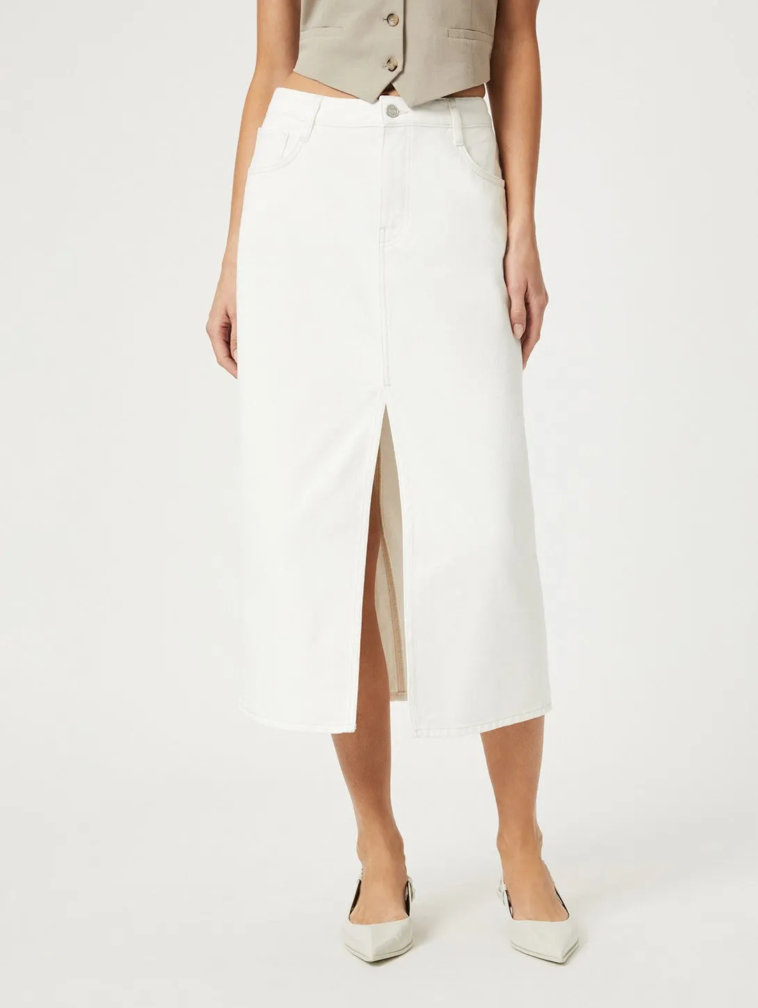 Marin Skirt - Off White Denim