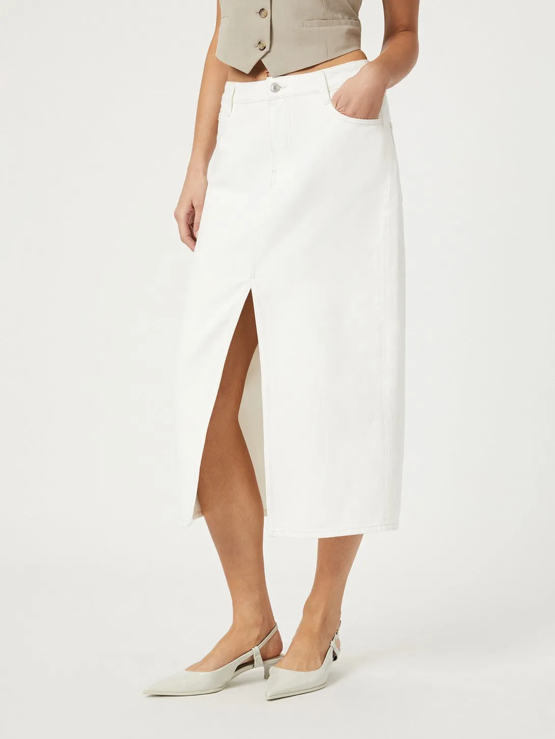 Marin Skirt - Off White Denim