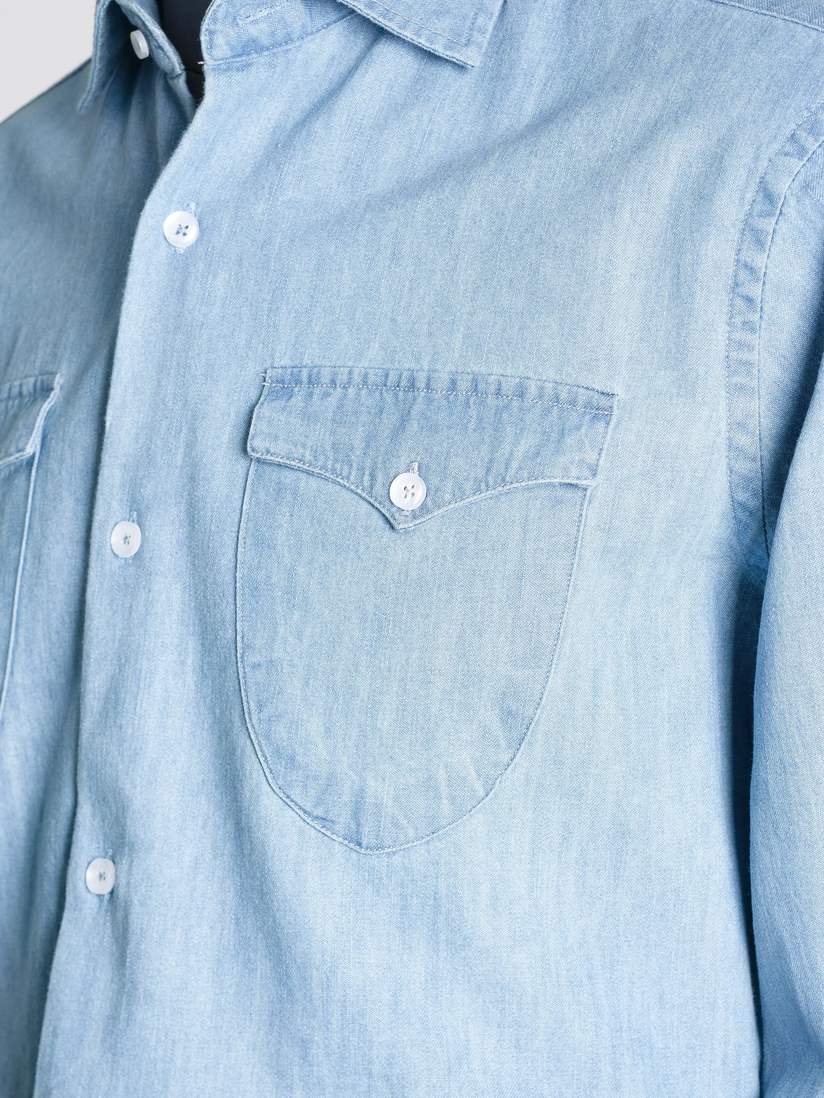 Mateo Denim Shirt - Light Blue Windsor Collar