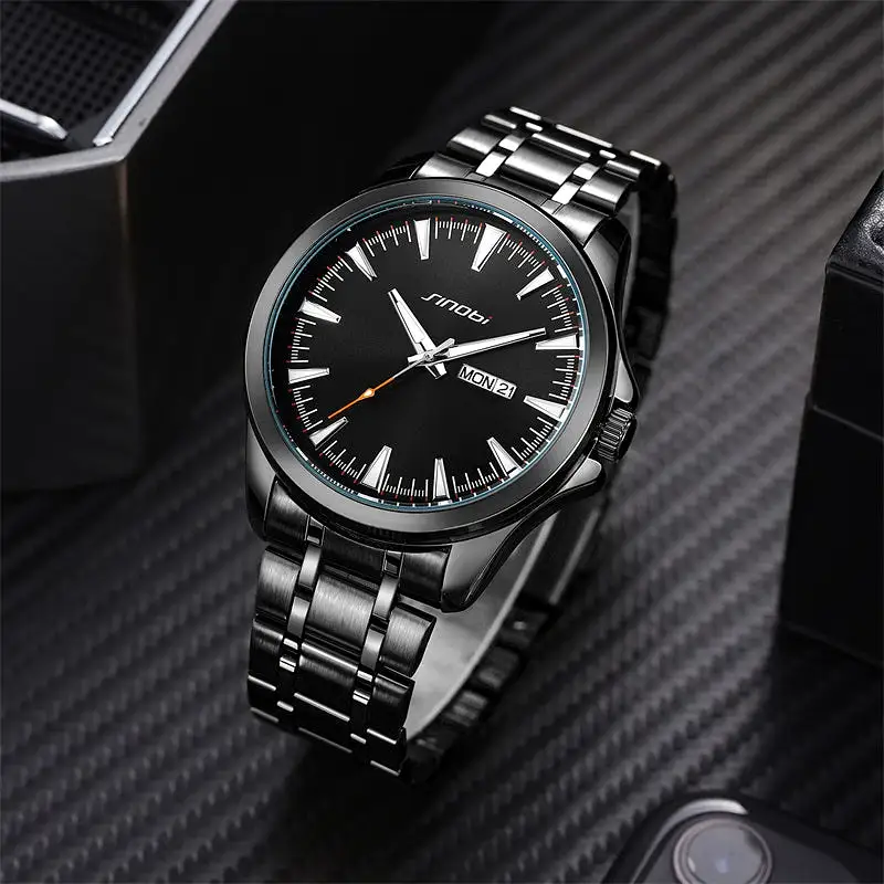 Men Watch Day & Date Display - Black