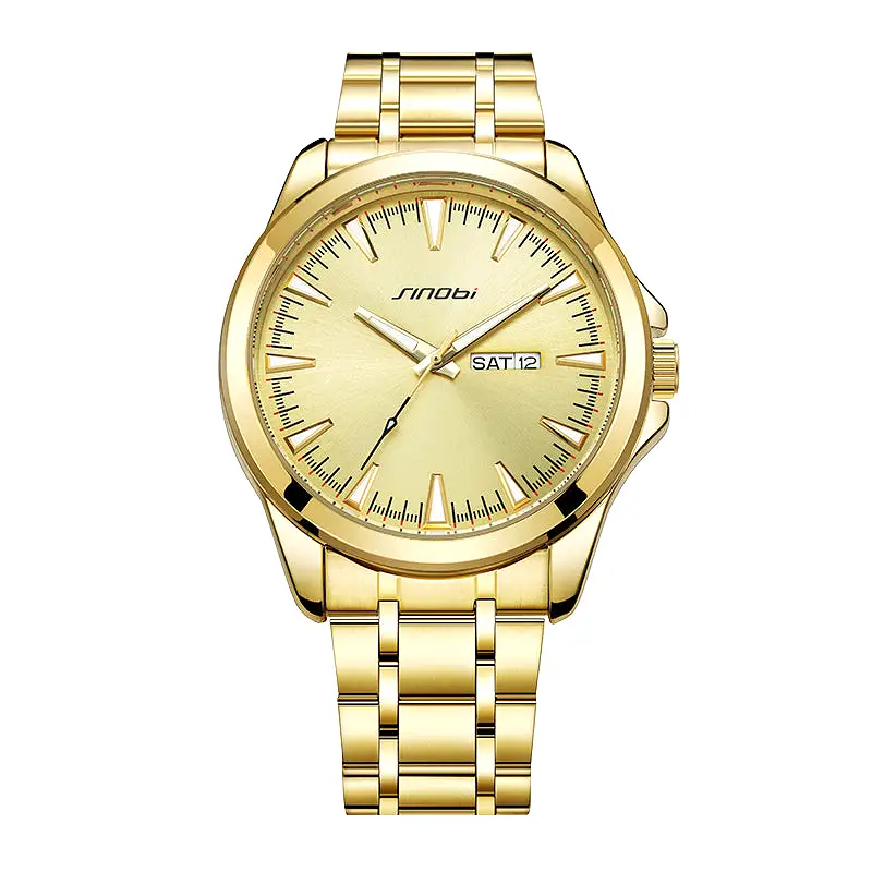 Men Watch Day & Date Display - Gold