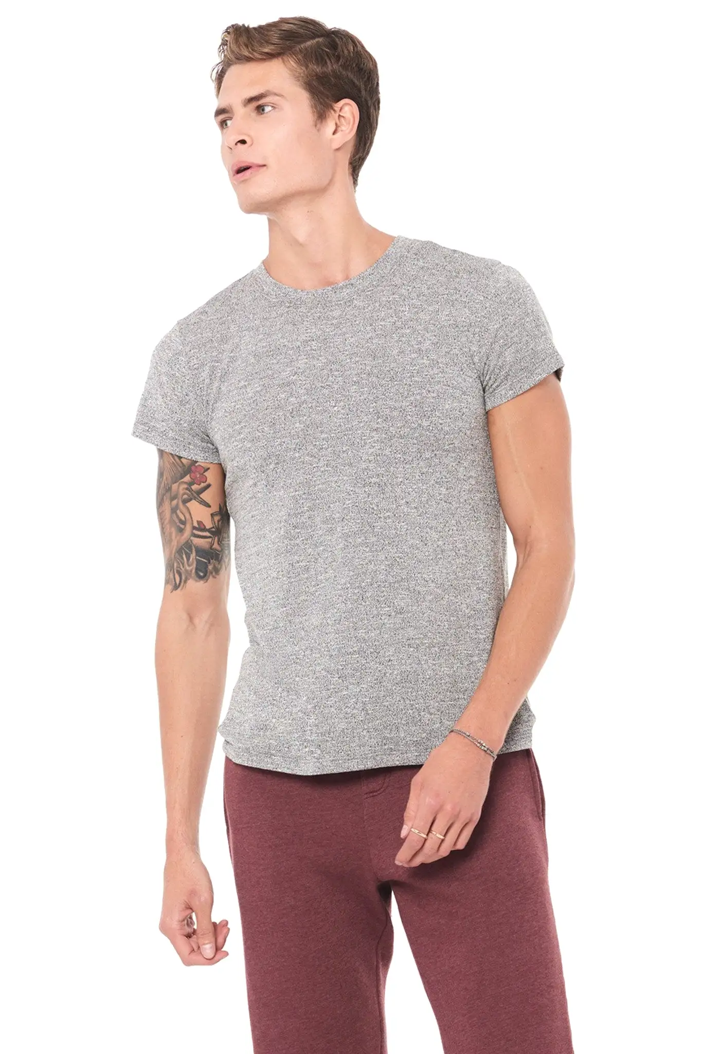 Men's Novelty Texture Crew Neck Tee