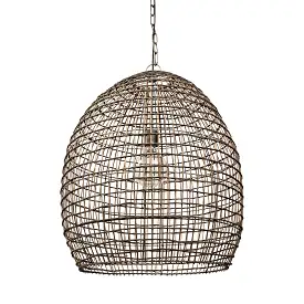 Metallic Woven Hanging Pendant Light