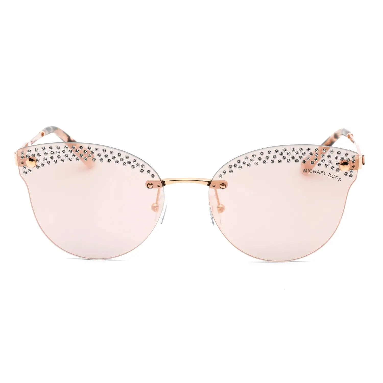 Michael Kors 0MK1130B Sunglasses Pink Gold / Rose Gold Mirror With Crystal Women's