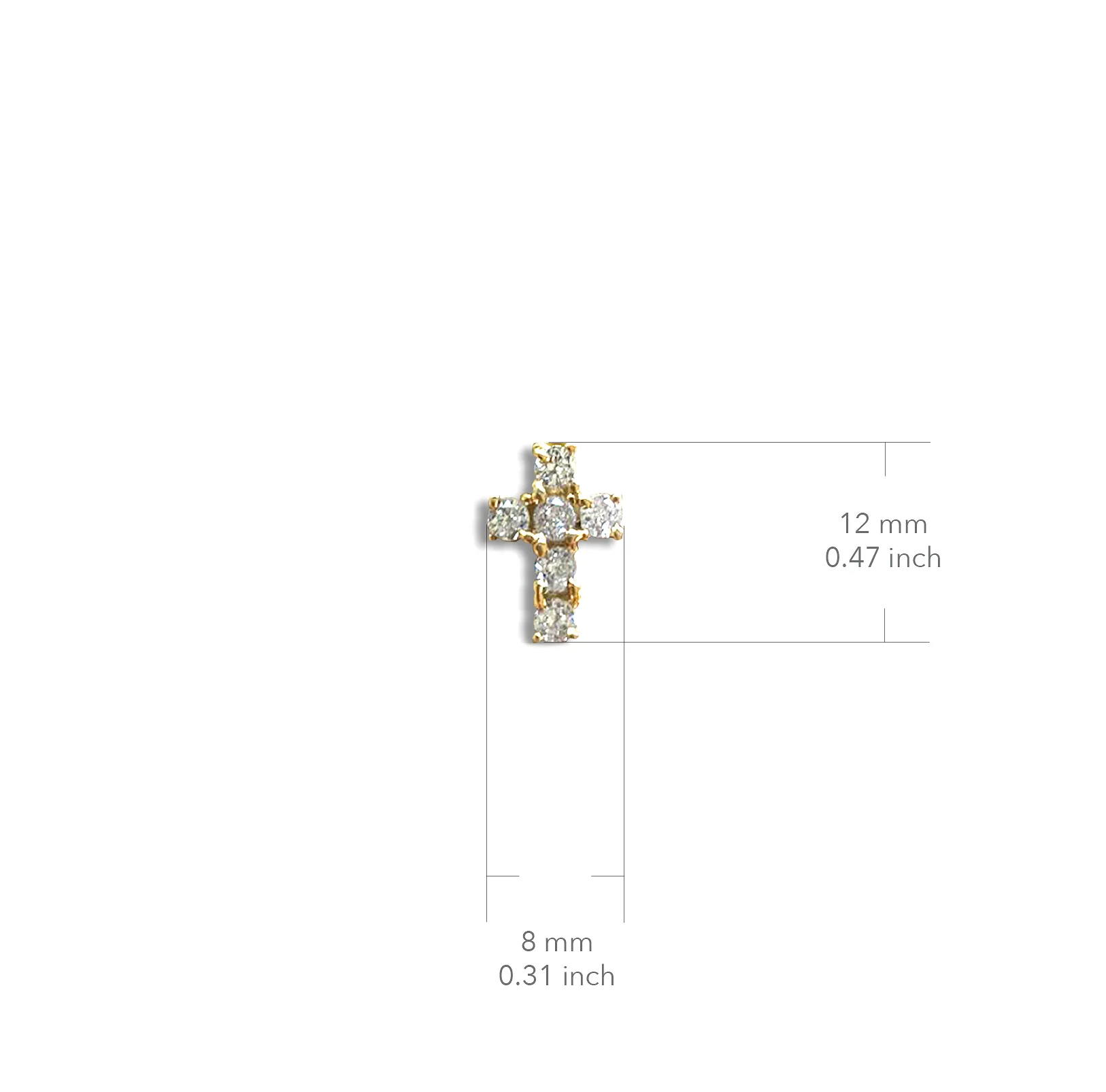 Mini Crystal Cross Dangle Earrings - Gold Plated