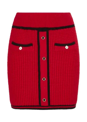 Mini knit skirt - ANELIWO in RED