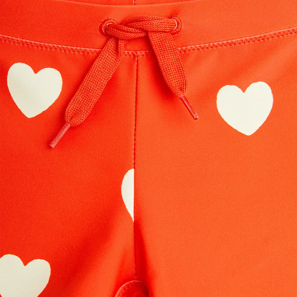 Mini Rodini Child Hearts Swim Shorts Red