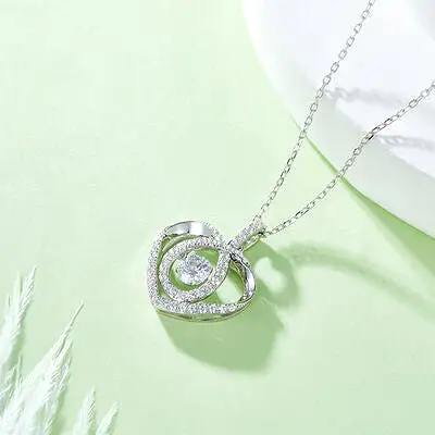 Moissanite 925 Sterling Silver Heart Shape Necklace