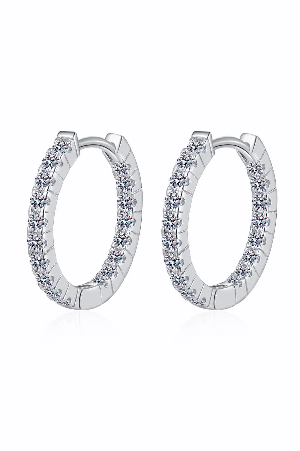 Moissanite 925 Sterling Silver Huggie Earrings