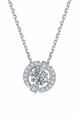 Moissanite Pendant Chain-Link Necklace