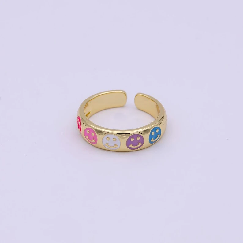 Multicolor Smilie Face Ring