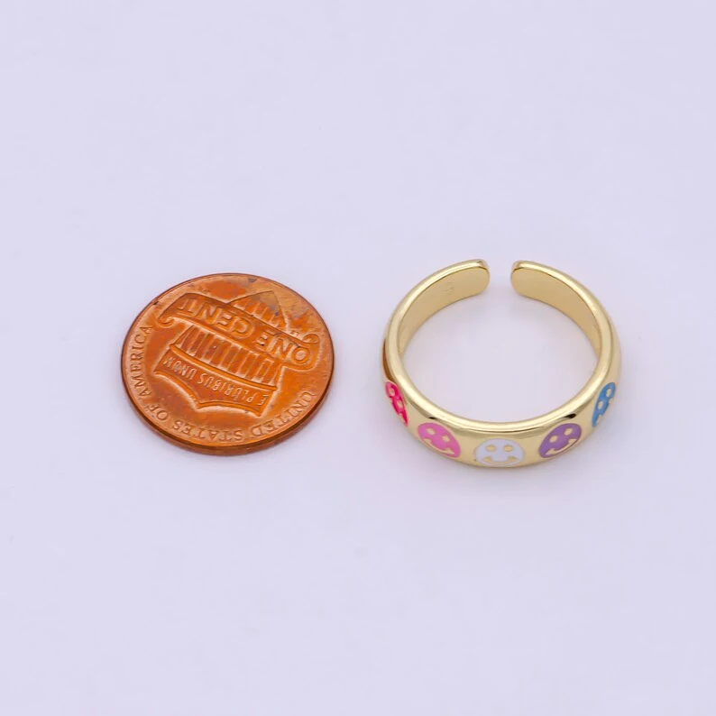 Multicolor Smilie Face Ring