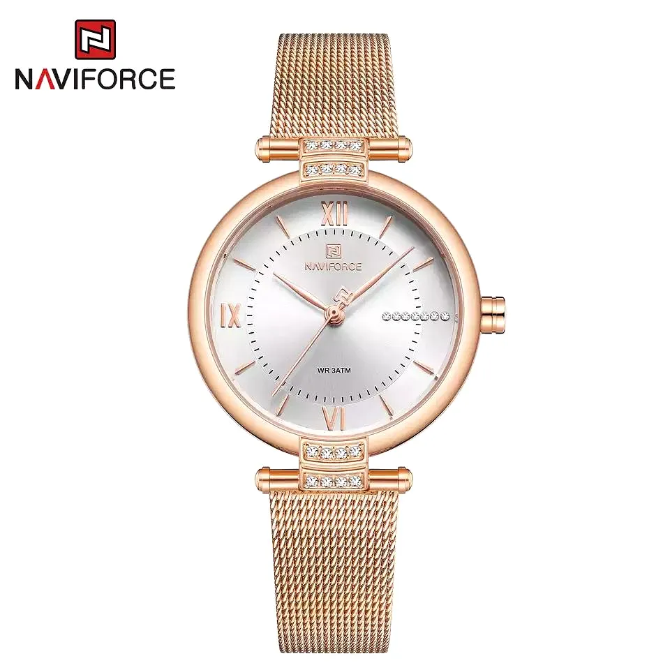 Naviforce Watch Green Face & Blue Face Rose Gold - Lady