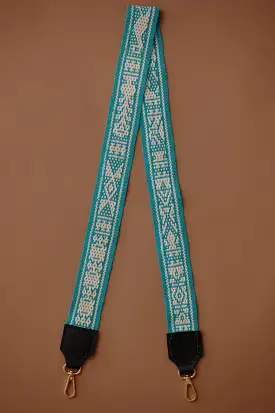 OAXACAN STRAP // TURQUOISE + WHITE