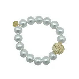 Olivia Cotton Pearl & Rattan Bracelet