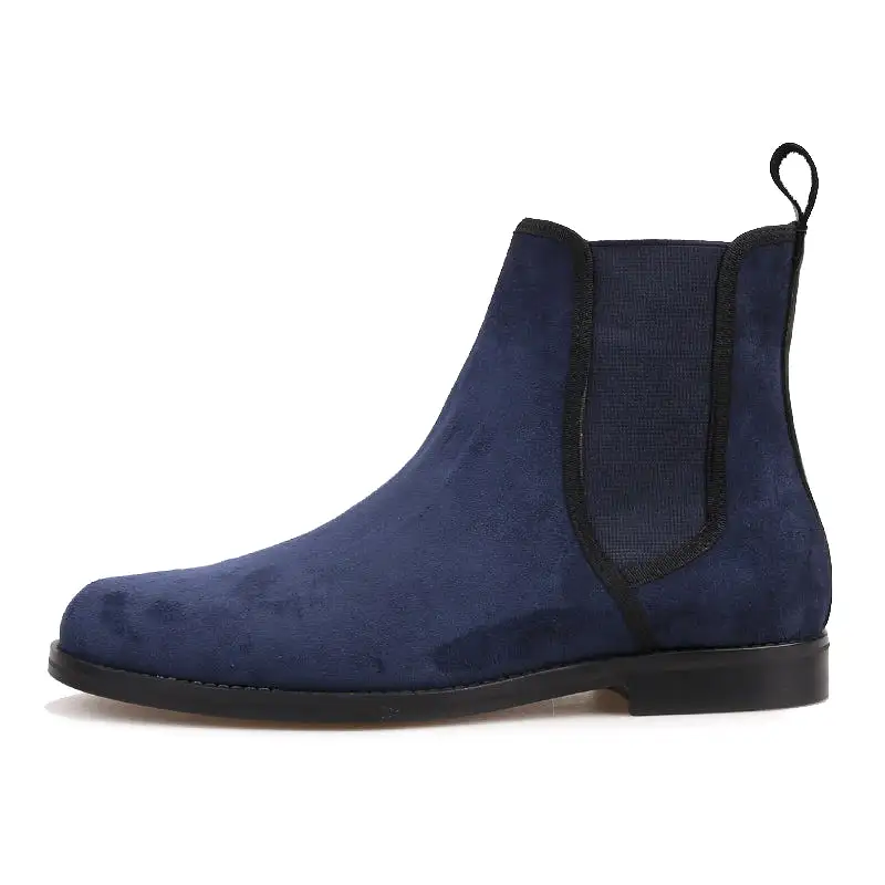 OneDrop Handmade Men Navy Suede CHELSEA Boots