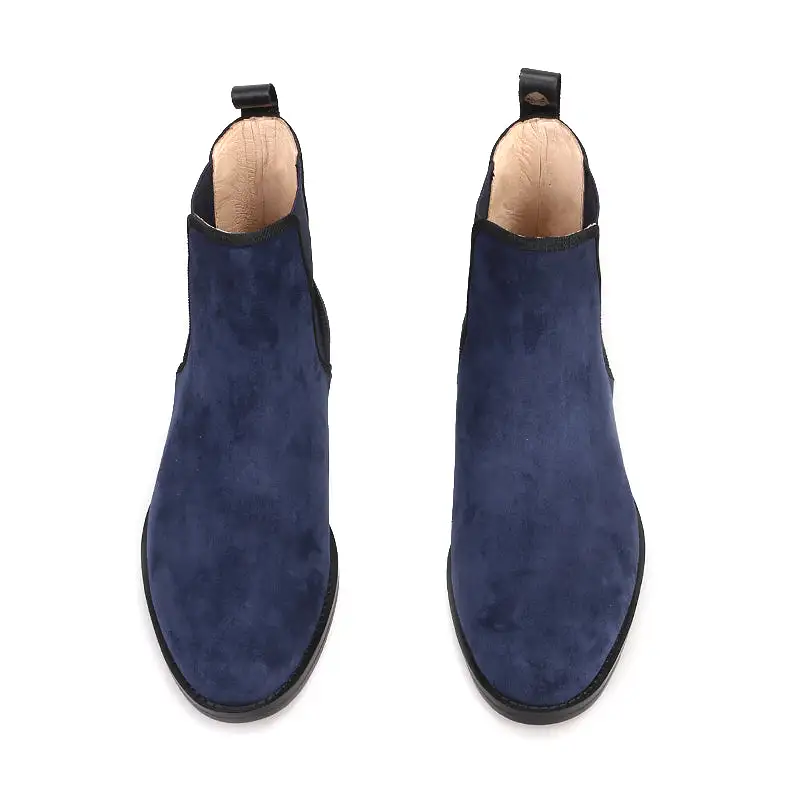 OneDrop Handmade Men Navy Suede CHELSEA Boots