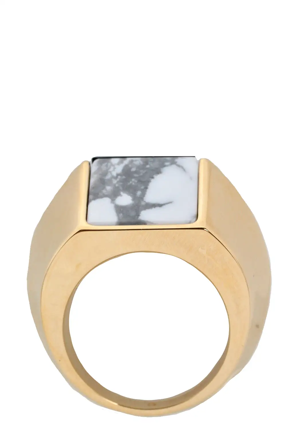 Opyum Bague Duo Ring, Onyx/Howlite